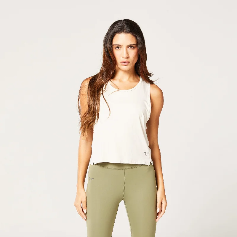 Organic Yoga Bar for Energy -Code Mesh Back Tank - Light Cobblestone