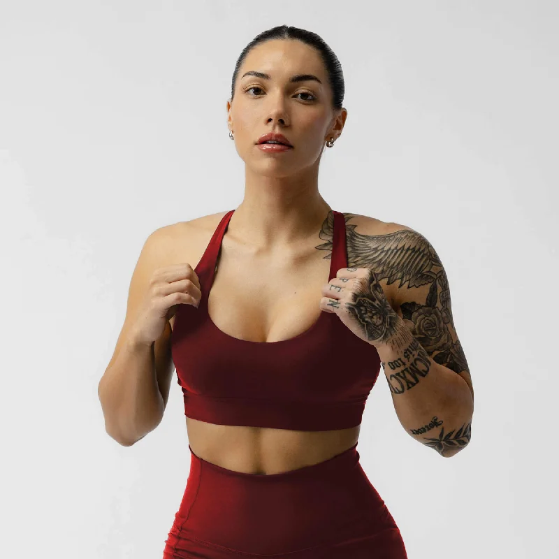 Yoga Bar for Improved Digestion -Combat Bra - Ember Red