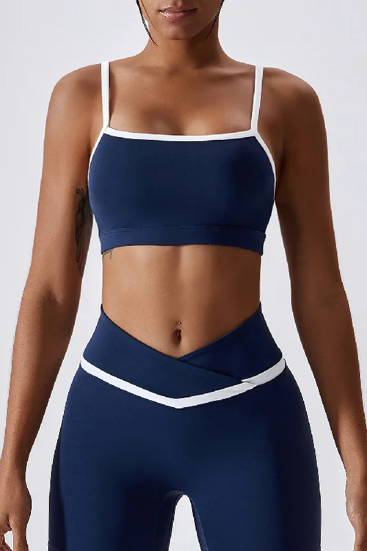 Yoga Bar with Plant-Based Ingredients for Clean Energy -Contrast Trim Bra Camisole