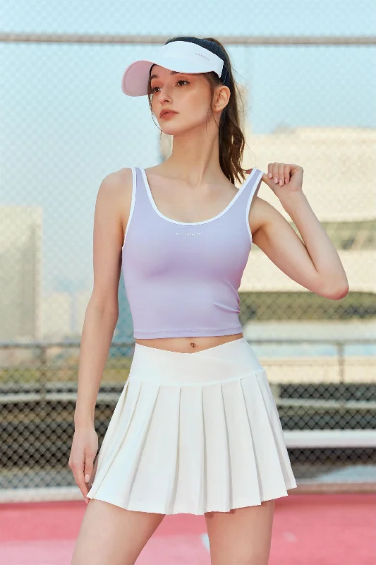 Yoga Bar with Walnuts -Contrast Trim Crop Bra Top