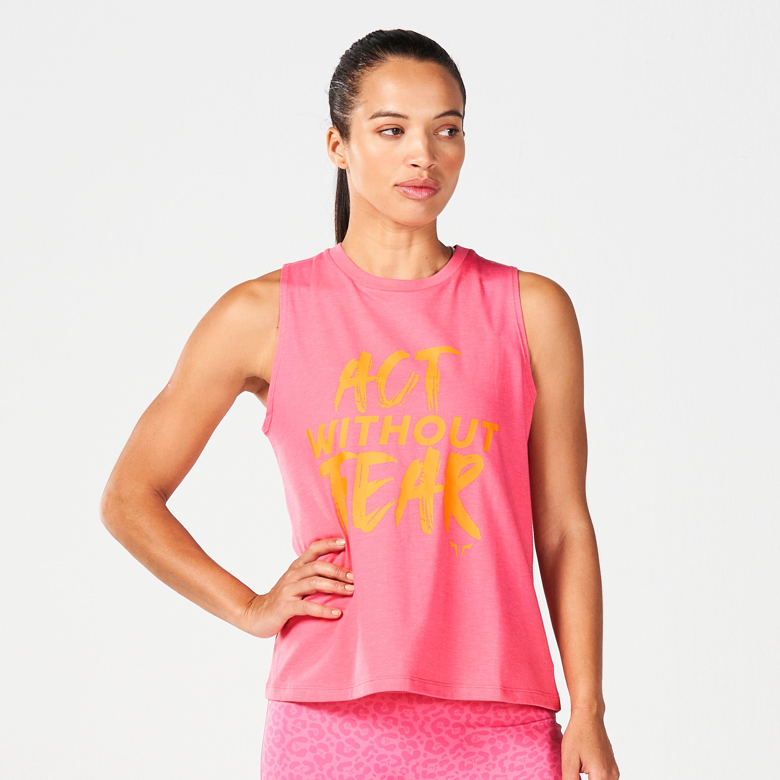 Protein Yoga Bar with Whole Nuts -Core Belief Tank Top - Hot Pink Marl