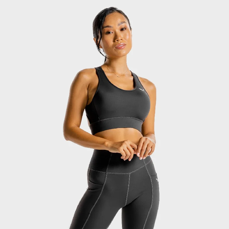 Yoga Bar with Cashews -Core Bra - Charcoal