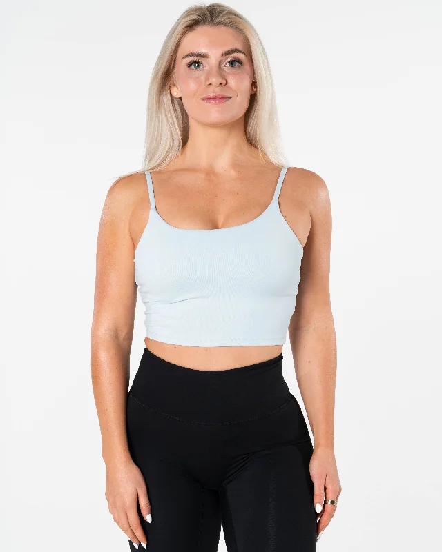 Yoga Bar with Pecan Nuts -Core Crop Top - Light Blue