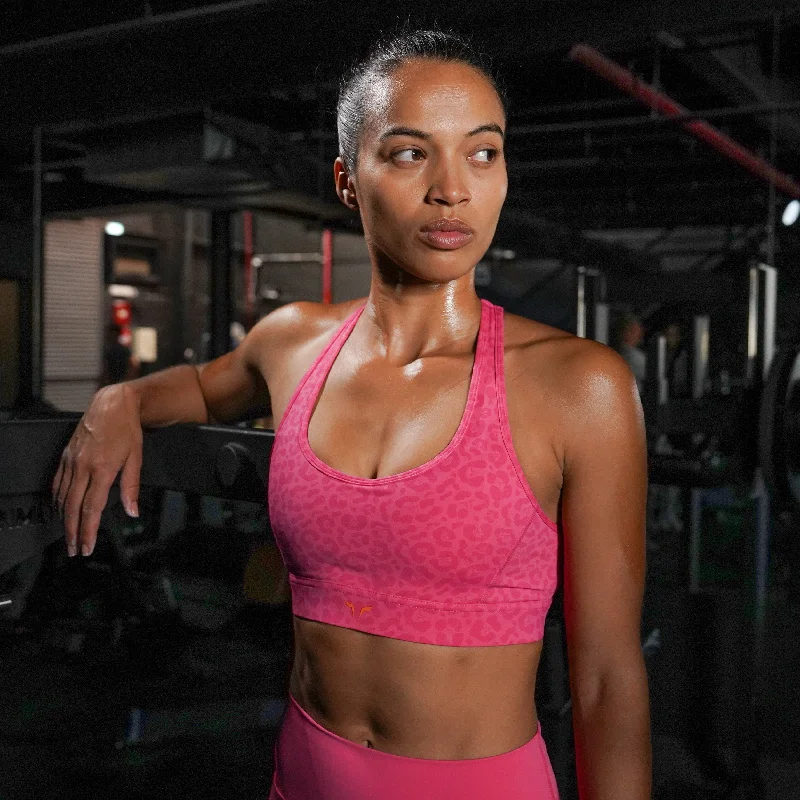 Yoga Bar for Healthy Weight Management -Core Elevate Bra - Hot Pink Print