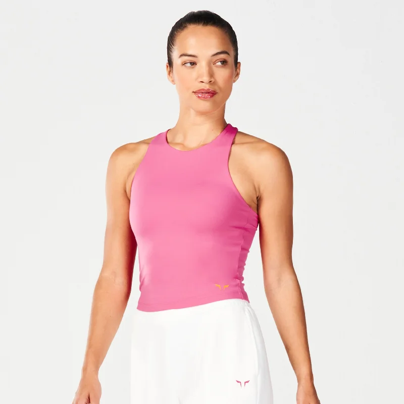 Yoga Bar with Dark Chocolate for Energy -Core Muscle Back Tank - Hot Pink