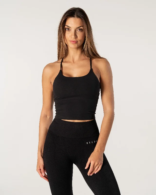 Yoga Bar with Olive Oil -Core Singlet Top - Black