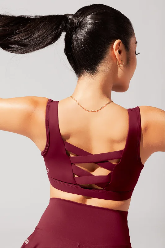Yoga Bars with Protein and Fiber -Corset Bra - Crimson