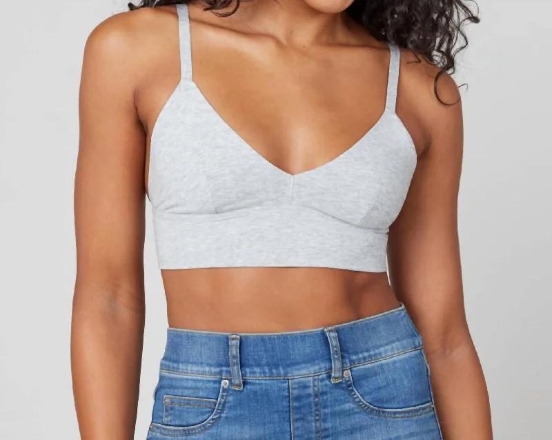 Yoga Bar for Vegan Protein -Cotton Control Bralette In Heather Grey