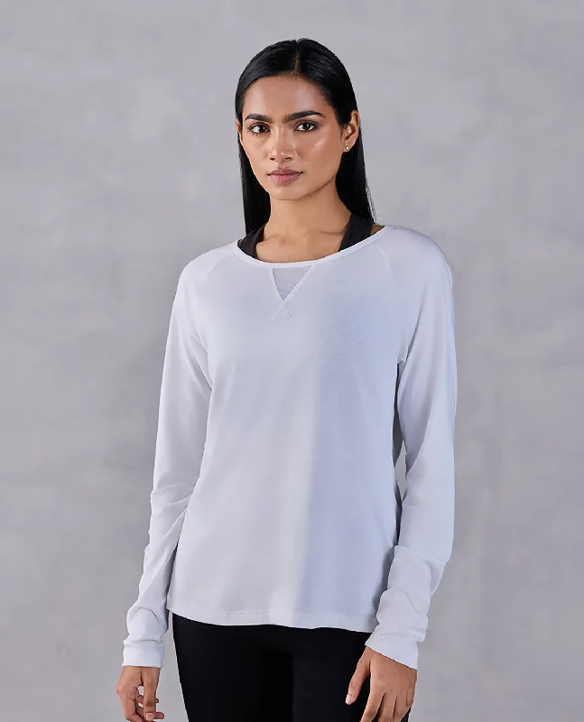 Sugar-Free Yoga Bars -Cotton Yoga Full Sleeve Top White