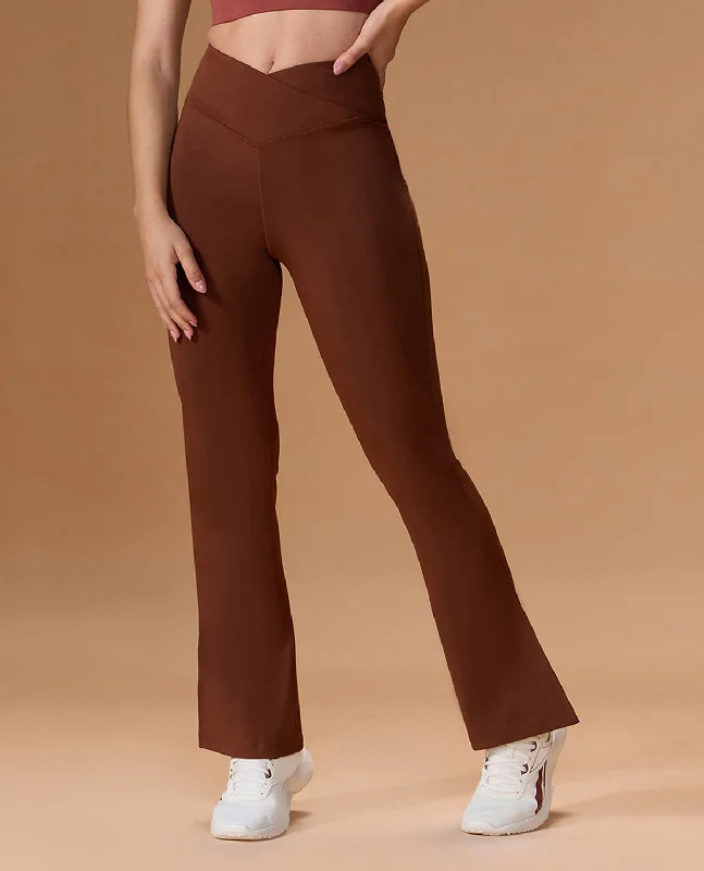 Yoga Bar for Daily Energy -Criss-Cross Flare Pants in Second SKN