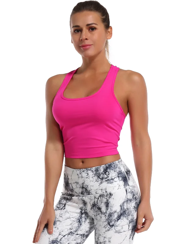Yoga Bar with Coconut and Cacao -Racerback Athletic Crop Tank Tops magenta