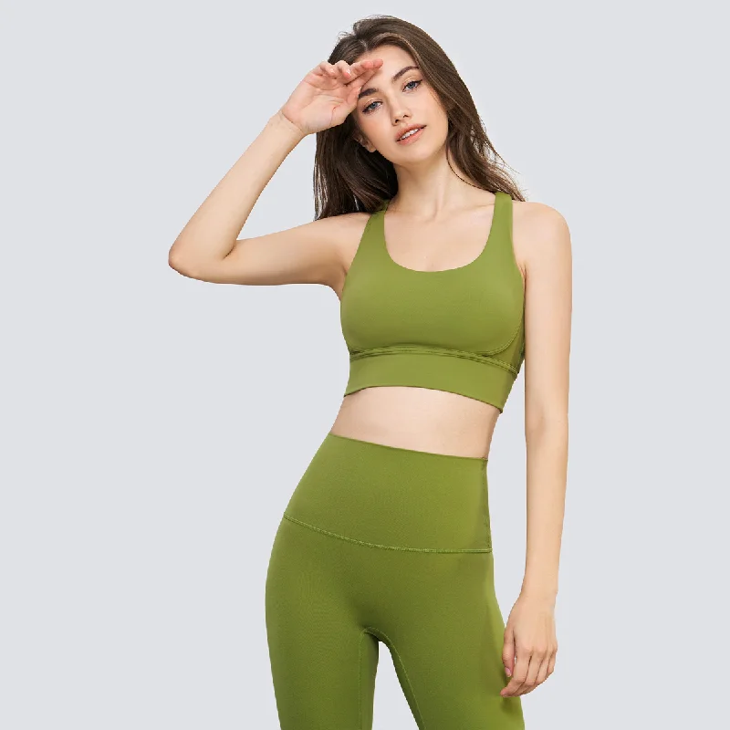 Yoga Bar with Raw Protein for Recovery -Cross Back Sport Yoga Bra