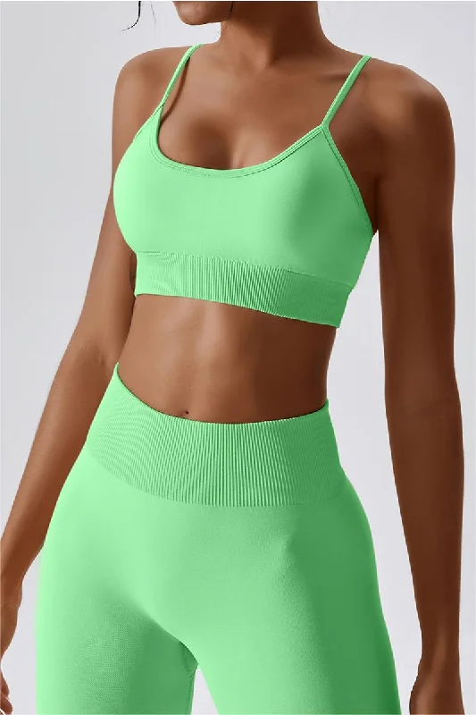 Yoga Bar for a Full Day of Energy -Seamless Crossover Sports Bra