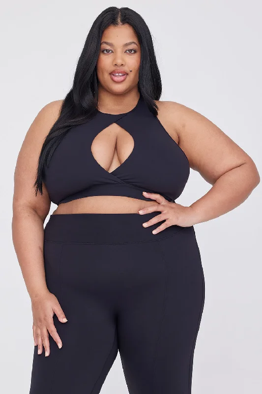 Yoga Bar with Plant-Based Fats -DAYFLEX CUT OUT CENTRE BRA - SHADOW BLACK