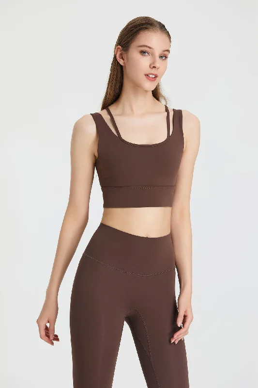 Yoga Bar with Real Peanut Butter -Deep V Open Back Sports Bra