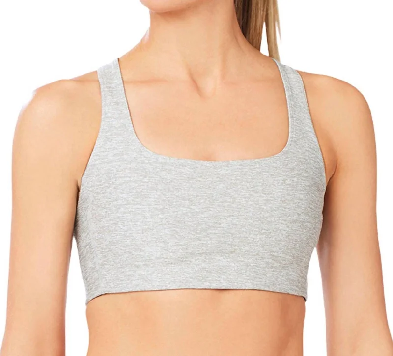 Yoga Bar with Organic Almond Milk -Define Low Impact Sports Bra In Grey