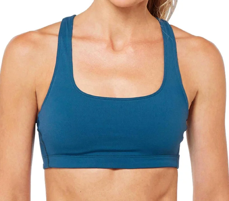 Yoga Bar with Raw Agave -Define Low Impact Sports Bra In Reflecting Pond