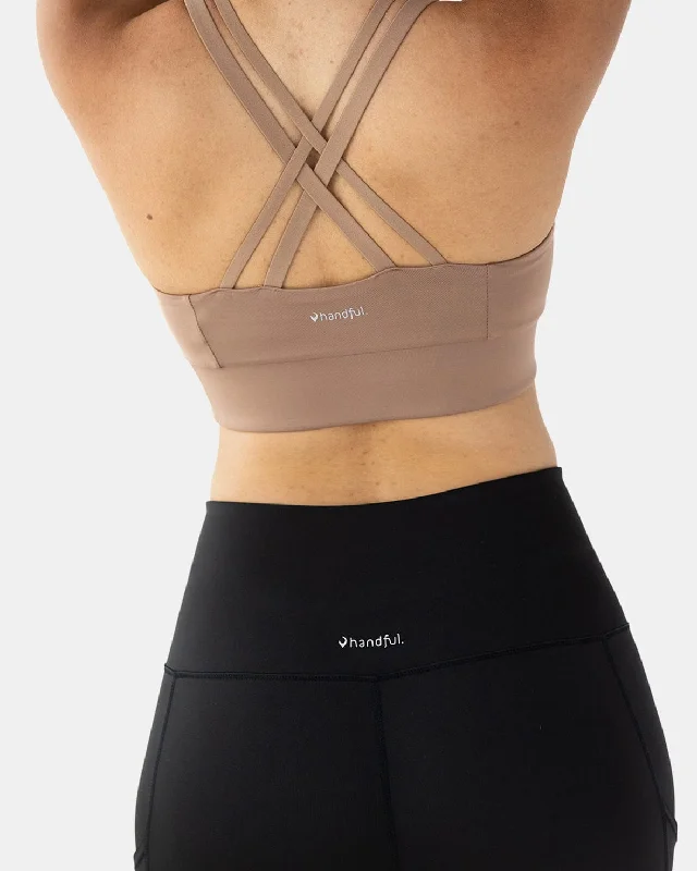 Yoga Bar for Quick Protein Boost -Handful Double Down Bra – Just Brew It (Latte Brown)