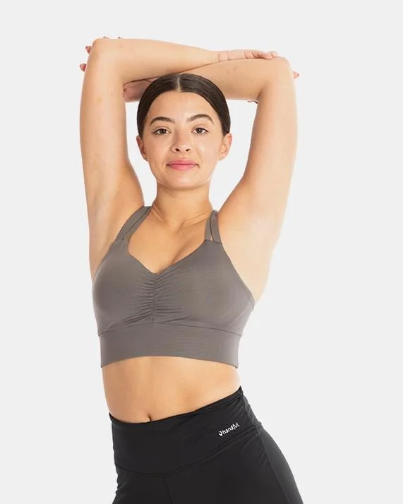 Yoga Bar with No Refined Sugars -Handful Double Down Bra – Magnetic Gray