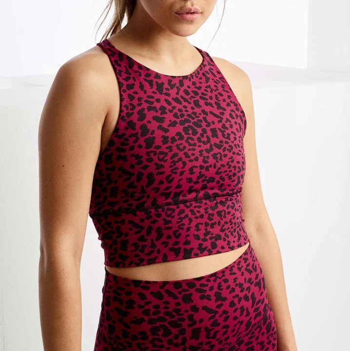 Yoga Bar with Fresh Ginger -Elevate Bra - Crimson Leopard