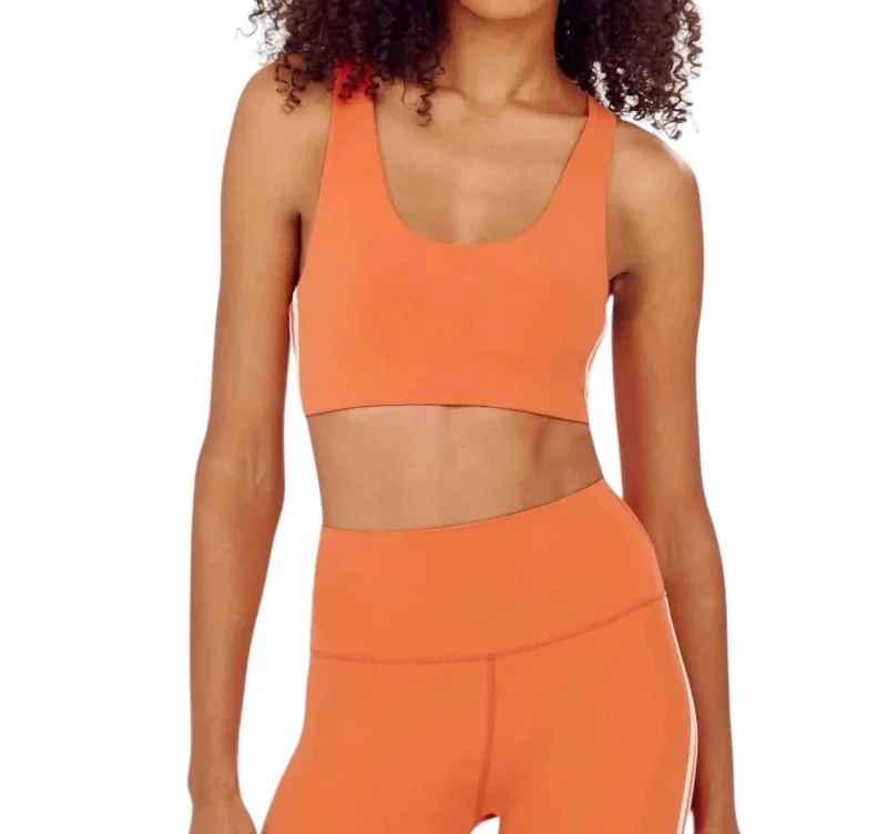 Yoga Bar with Raw Fruits -Ella Airweight Bra In Fire And White