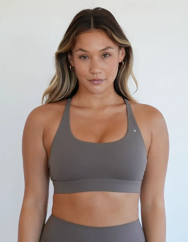 Organic Yoga Bars for Better Digestion -Eloise Sports Bra - Driftwood