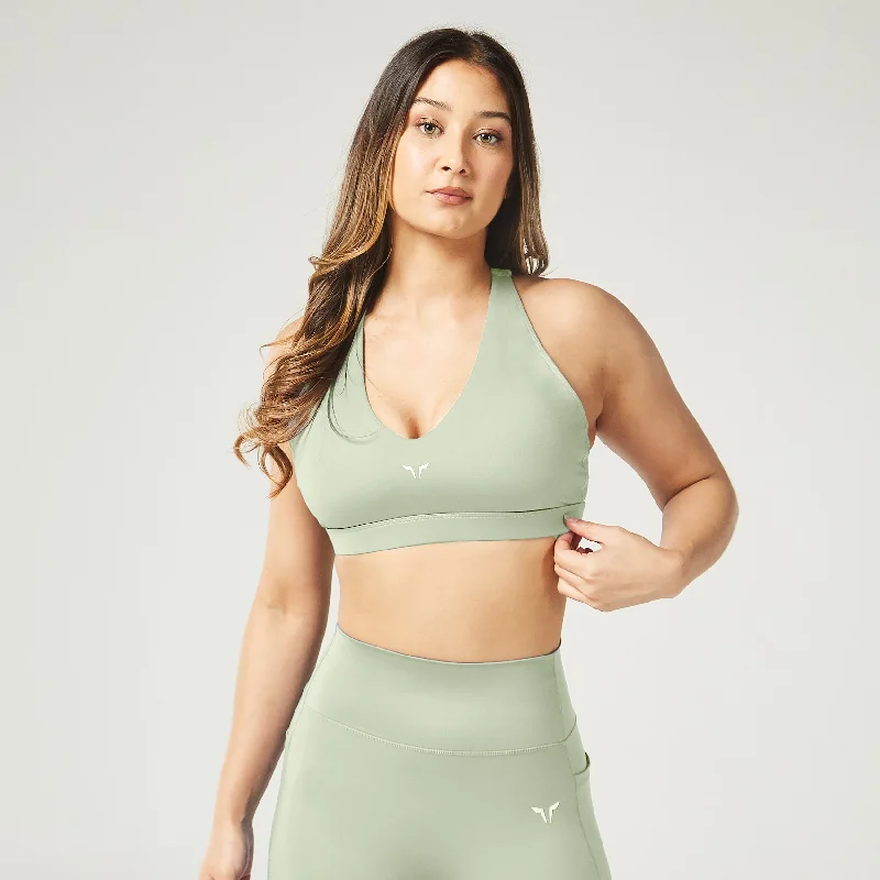 Yoga Bar for Better Endurance -Essential Adjustable Mid Impact Bra - Desert Sage