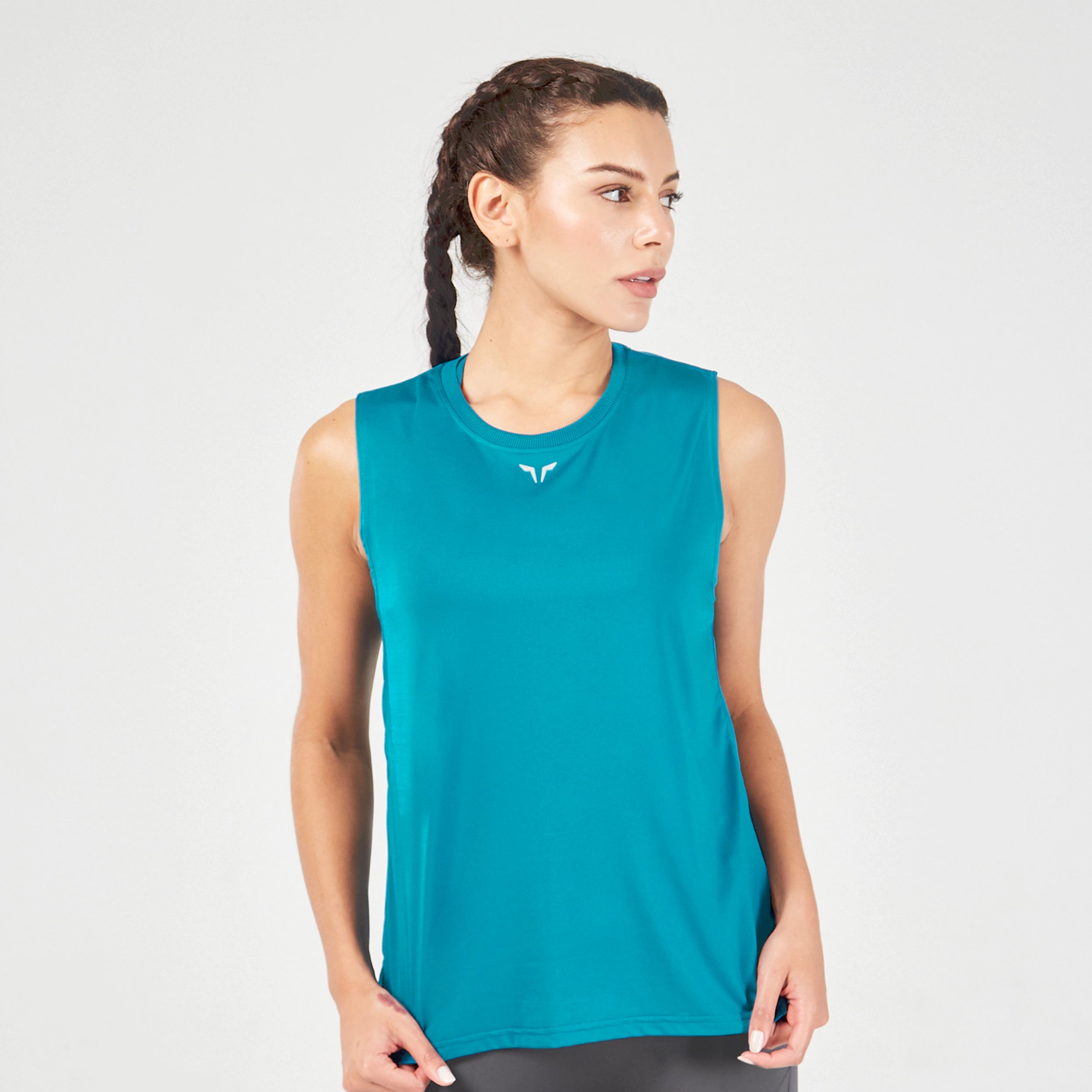 Yoga Bars with Flax Seeds -Essential Crew Tank - Deep Lagoon