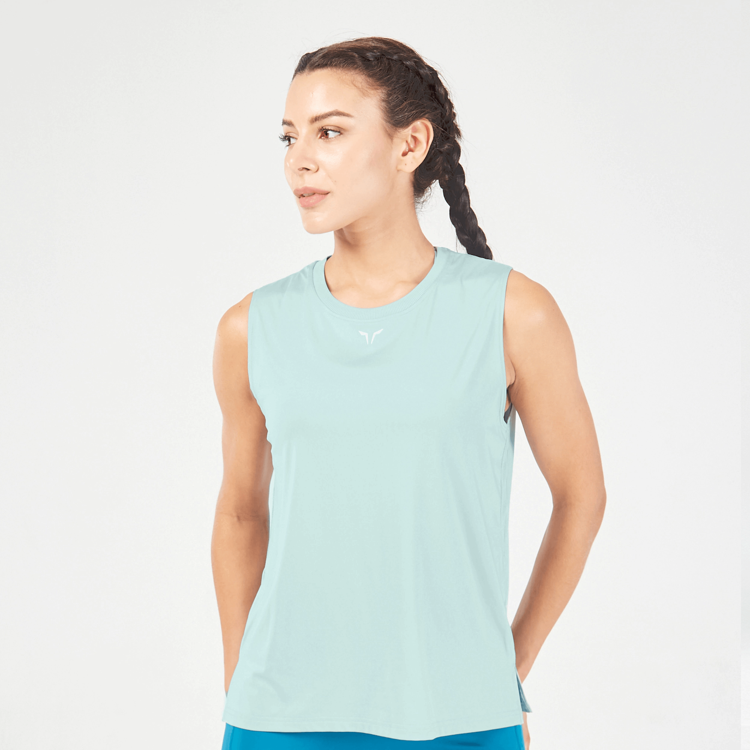 Yoga Bar for Quick Breakfast -Essential Crew Tank - Grey Mist