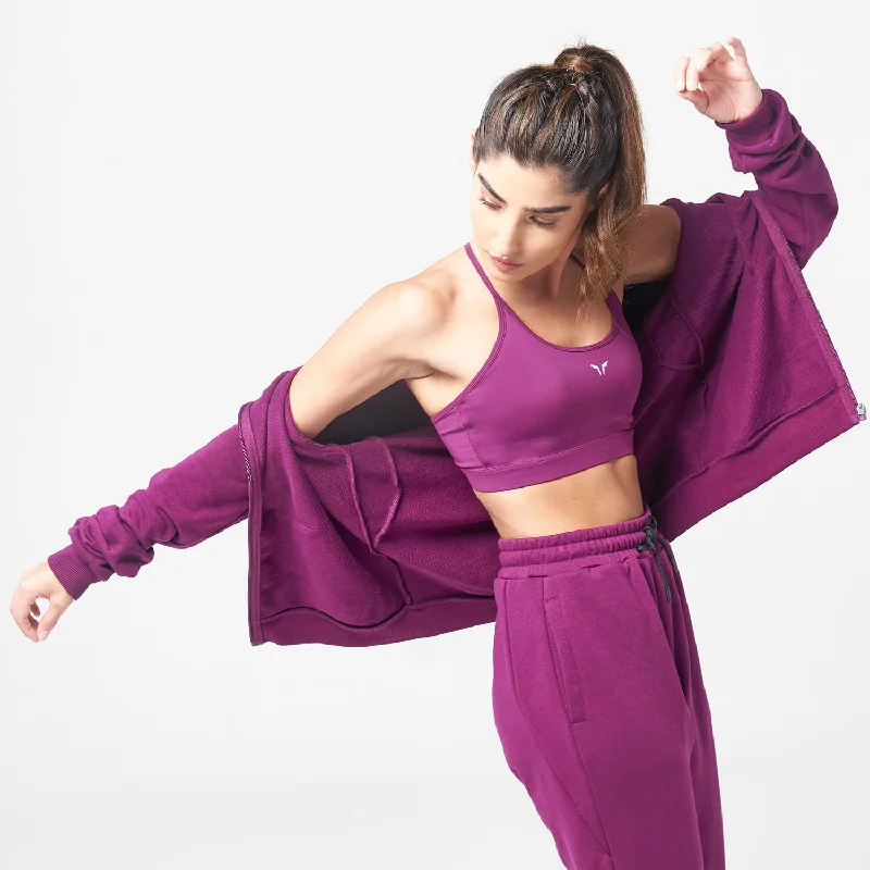 Yoga Bar for Mind-Body Connection -Essential Low Impact Bra - Dark Purple