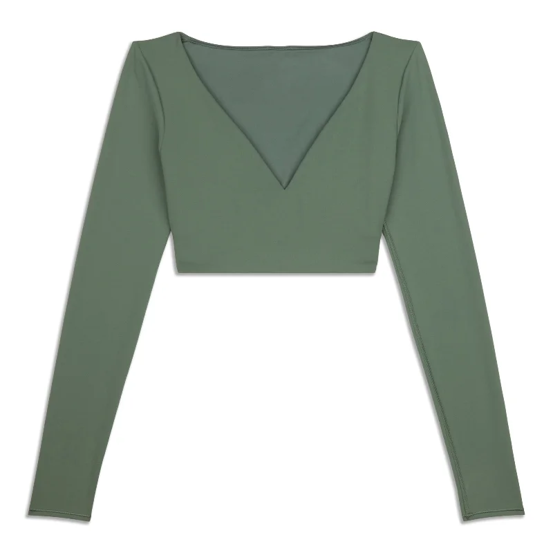Yoga Bar with Lemongrass -Everlux V-Neck Long-Sleeve Bra Top - Resale