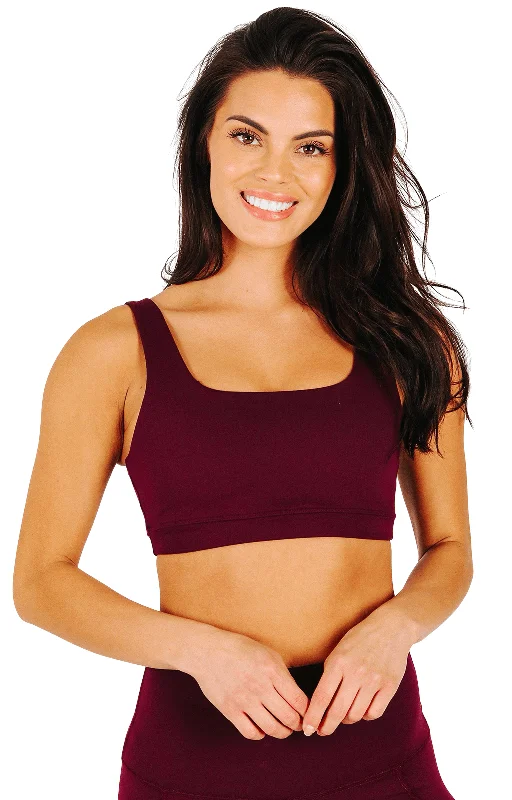 Yoga Bar for Energizing Post-Yoga -Everyday Sports Bra - Maroon