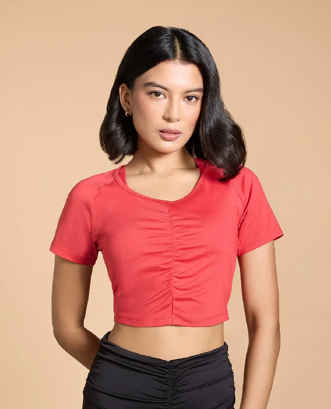 Yoga Bar with Ginger and Honey -Feather Feel Ruched Crop Top