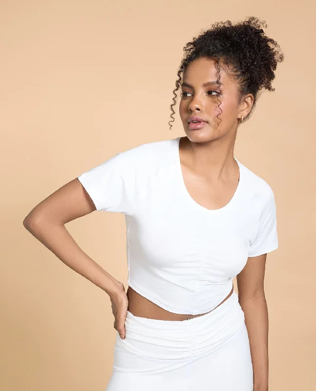 Yoga Bars for Natural Energy Boost -Feather Feel Ruched Crop Top