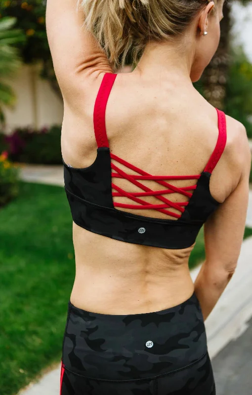 Yoga Bar for Low Sugar Snack -Fire Bralette In Dark Camo