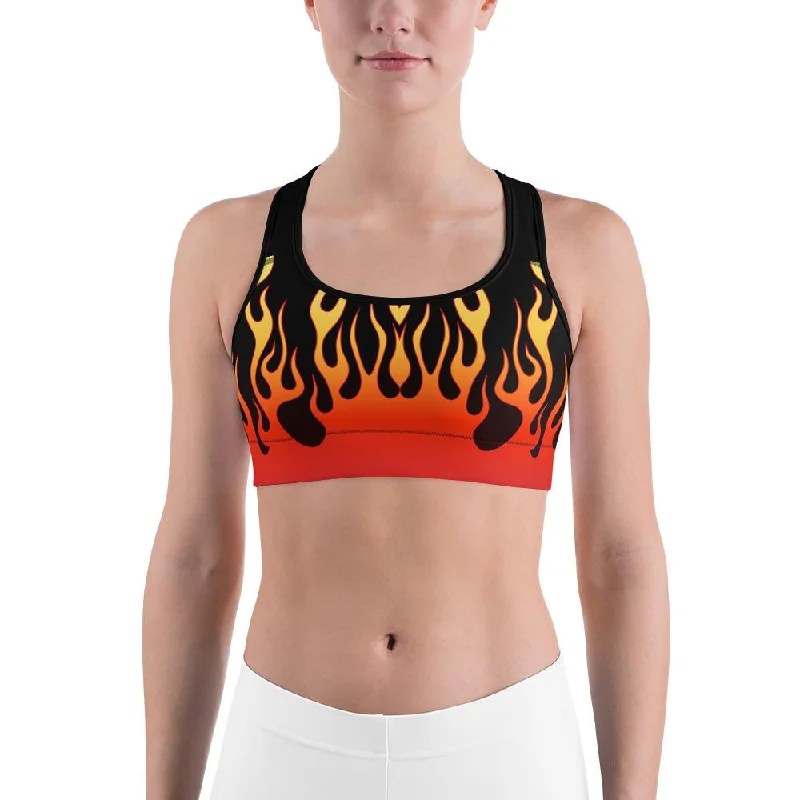 Yoga Bar for Smooth Energy -Flame Sports Bra