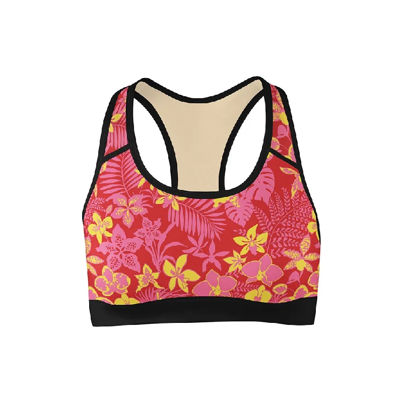 Yoga Bar with Organic Coconut Oil -Floral Afterglow Sports Bra