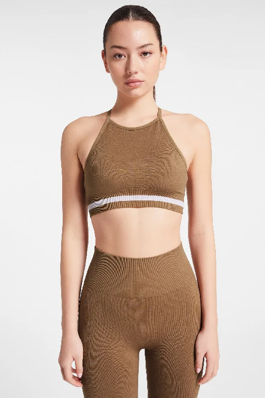 Yoga Bar with Almonds -Form Seamless Angie Crop - Mocha