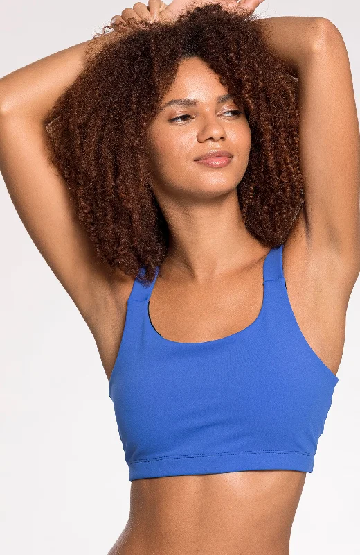 Yoga Bar with Nut Butter -Free Movement RioCompress™ Bra Neon Blue