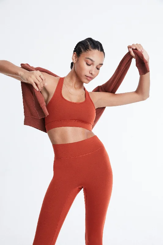 Yoga Bar with Macadamia Nuts -Front Row Bra - Terracotta
