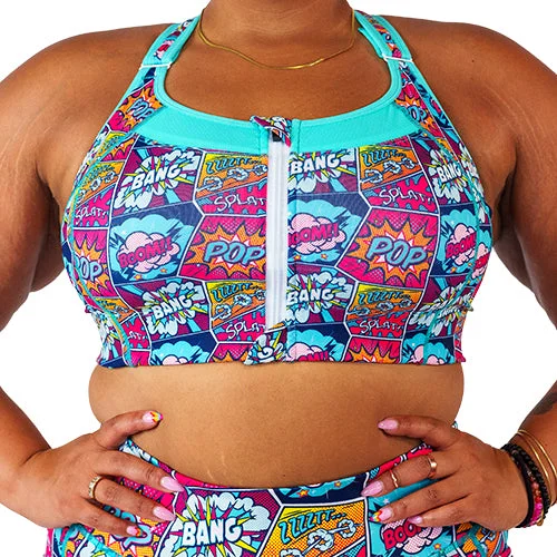 Yoga Bar with Plant Collagen for Skin -Front Zipper Bra | Knockout