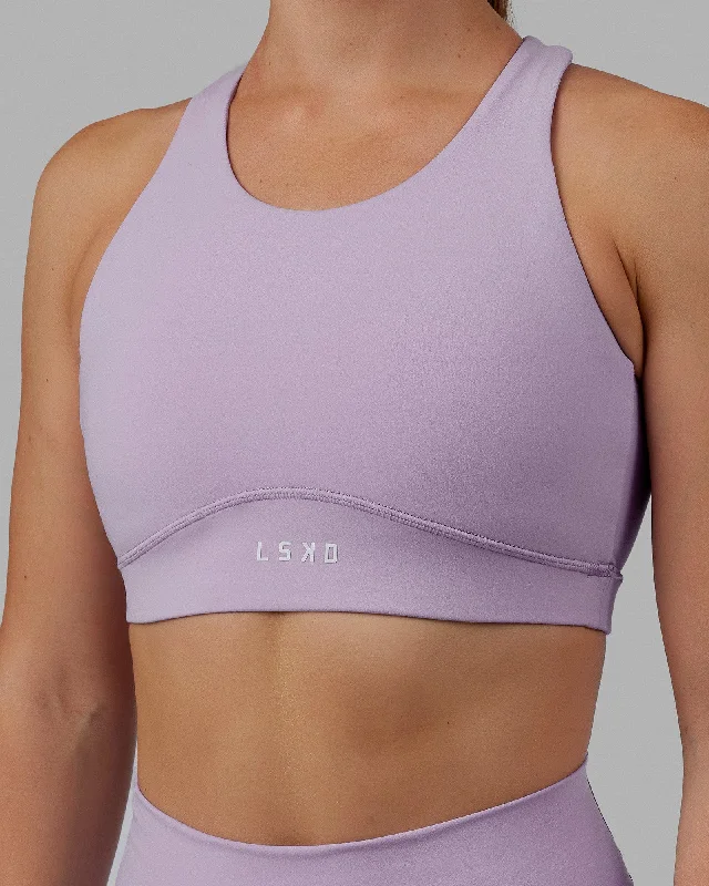 Yoga Bar with Cinnamon and Coconut -Fusion Sports Bra - Pale Lilac