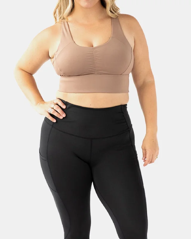 Yoga Bars with Flax Seeds -Handful Gametime Bra – Just Brew It (Latte Brown)