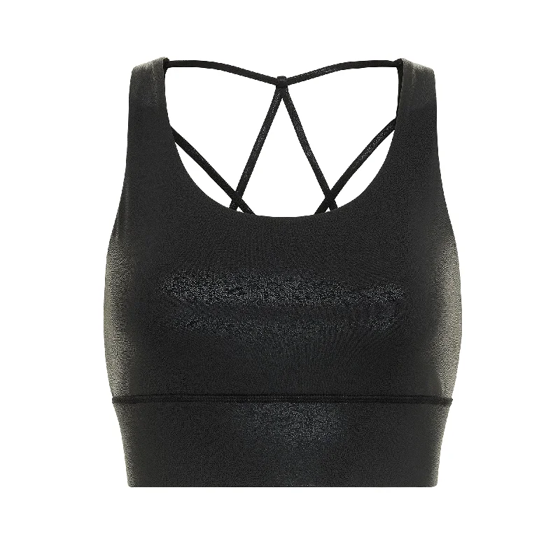 Yoga Bar with Turmeric for Wellness -Glitter Black Sports Bra