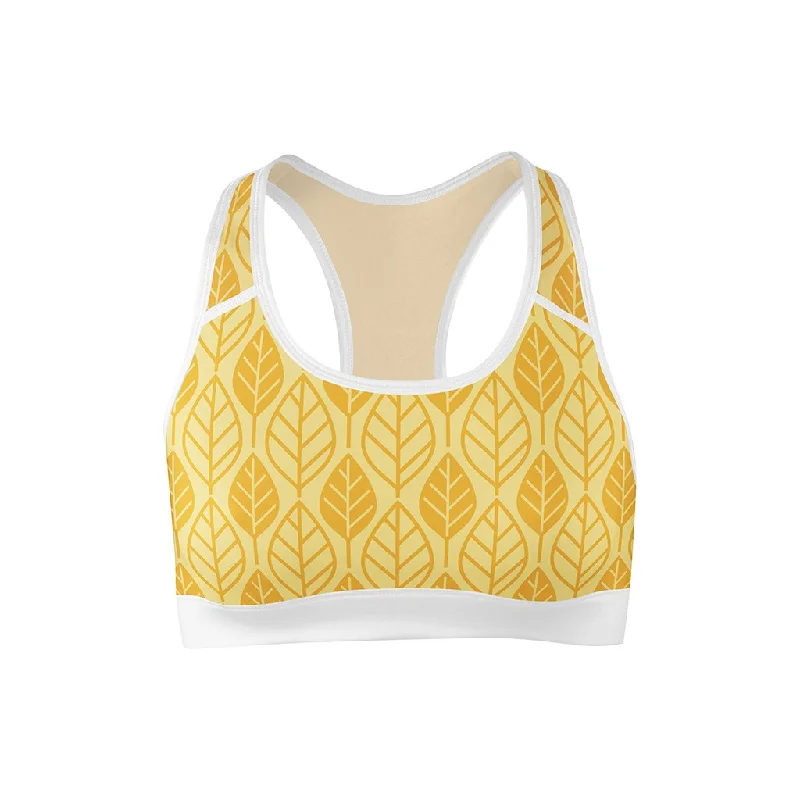 Yoga Bar for Stable Blood Sugar -Golden Leaf Sports Bra