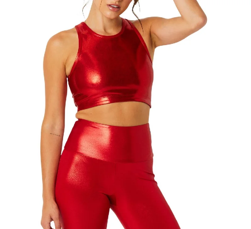 Yoga Bar for Total Body Wellness -Festive Red Bra Crop