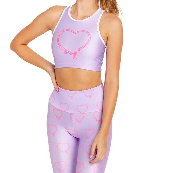 Yoga Bar for Increased Flexibility -Purple Hearts Crop Top