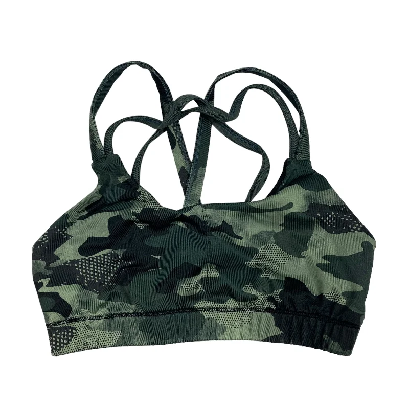 Yoga Bar with Hemp Protein for Recovery -Green Athletic Bra Champion, Size S
