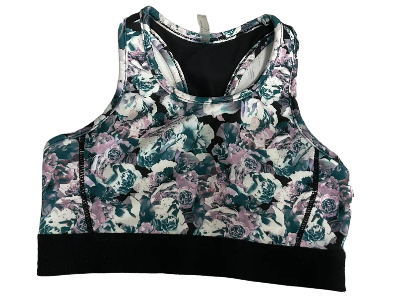Yoga Bar with Organic Peanut Butter -Green Purple Athletic Bra Threads 4 Thought, Size Xs