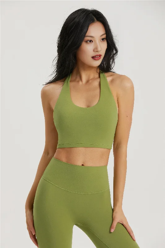 High-Protein Yoga Bar with Seeds -Halter Longline Bra